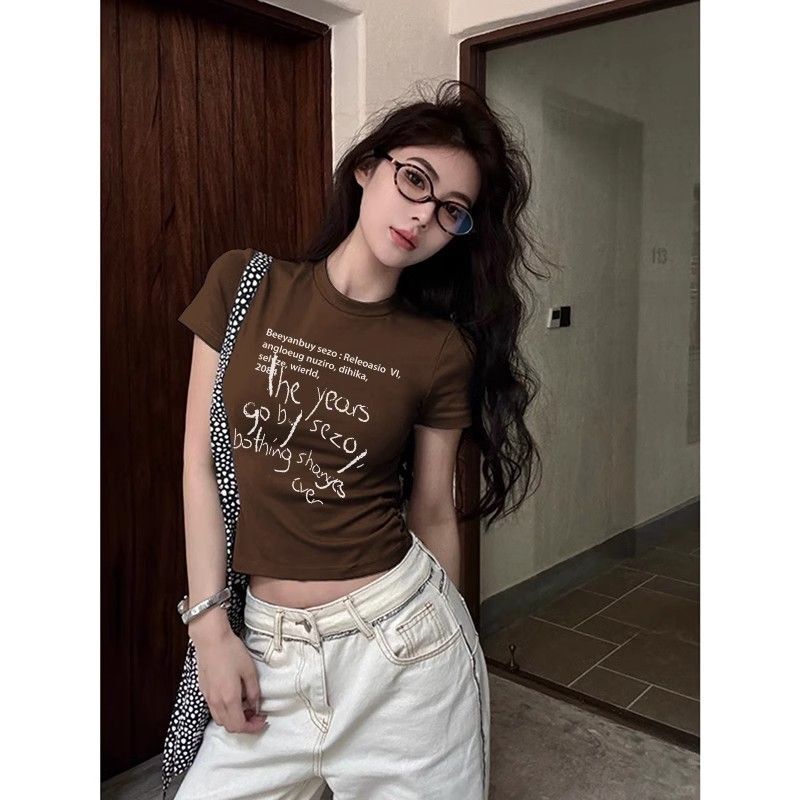 1*1纯棉 高弹力新款夏季短袖短款搭配高腰裤修身显瘦洋气上衣 1*1纯棉 高弹力新款夏季短袖短款搭配高腰裤修身显瘦洋气上衣