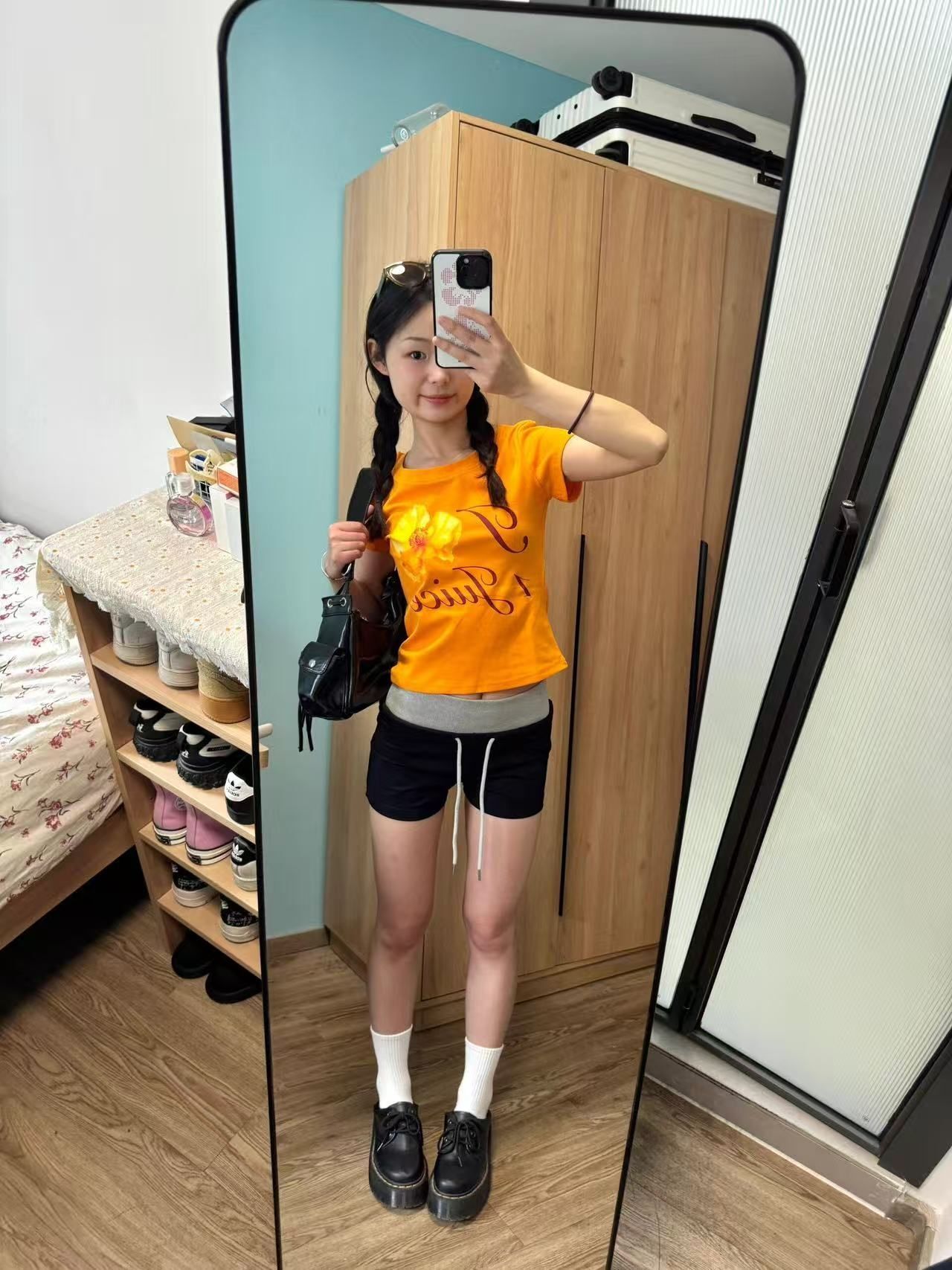 【1*1纯棉 常规款】印花正肩常规短袖 高弹力新款夏季修身显