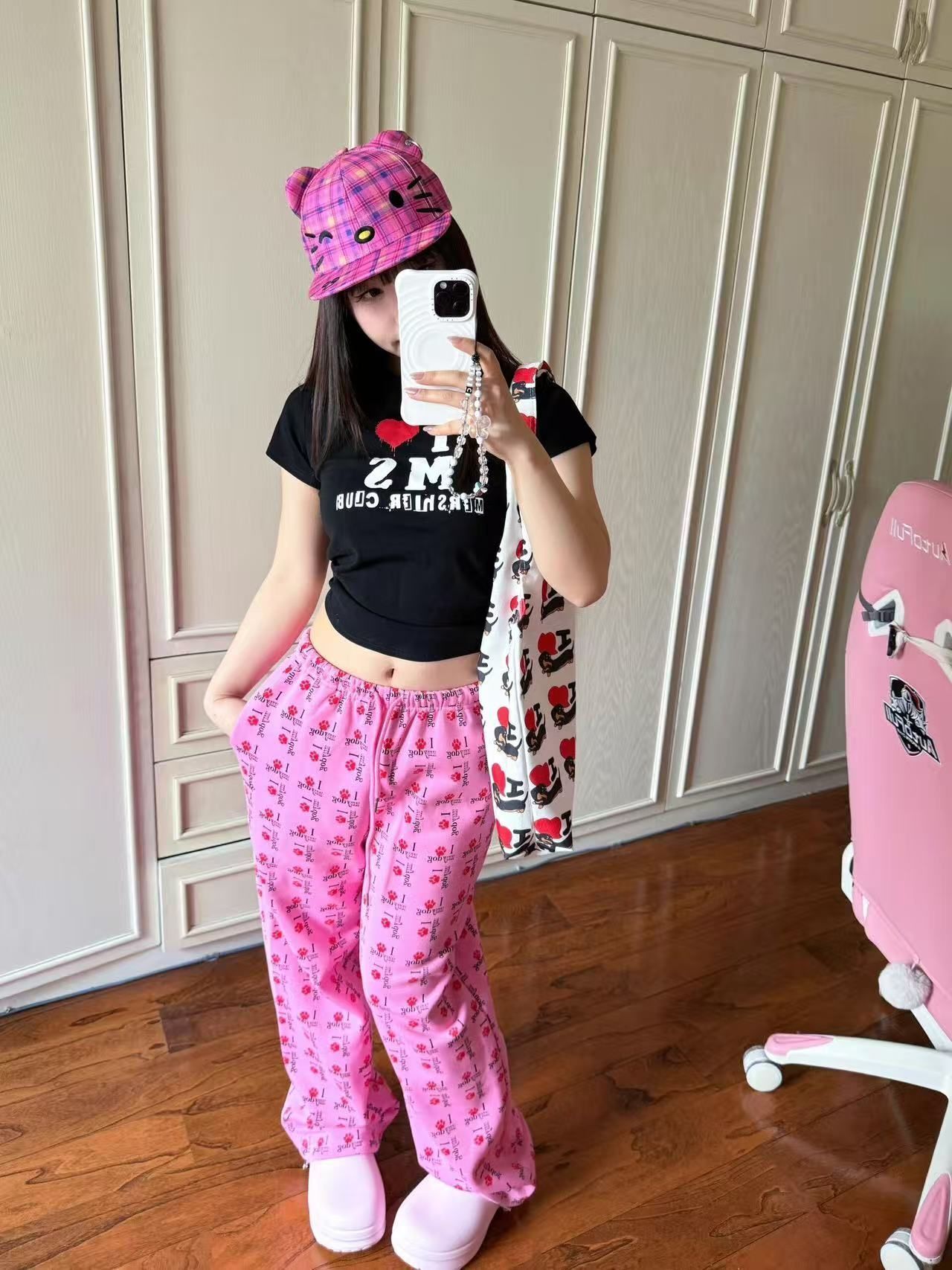 【1*1纯棉 常规款】印花正肩常规短袖 高弹力新款夏季修身显