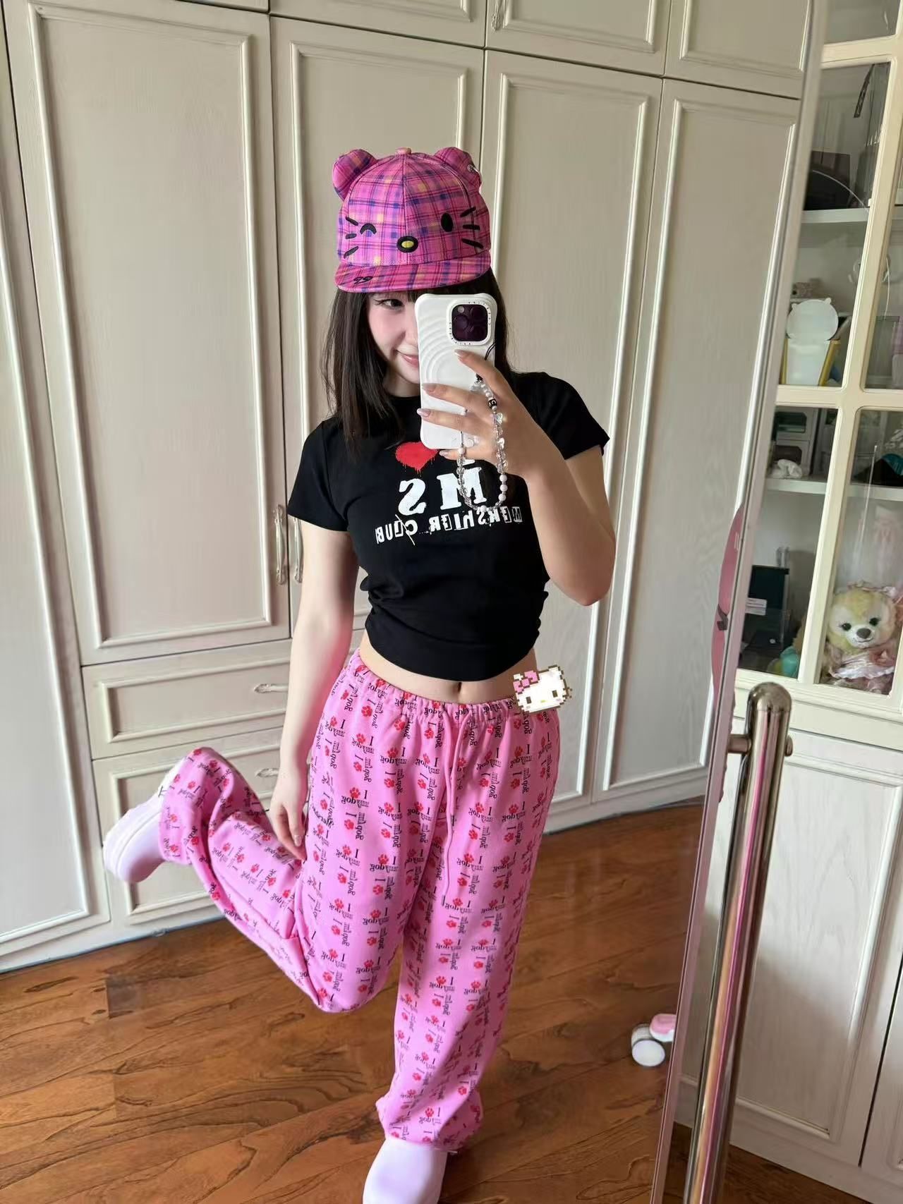 【1*1纯棉 常规款】印花正肩常规短袖 高弹力新款夏季修身显