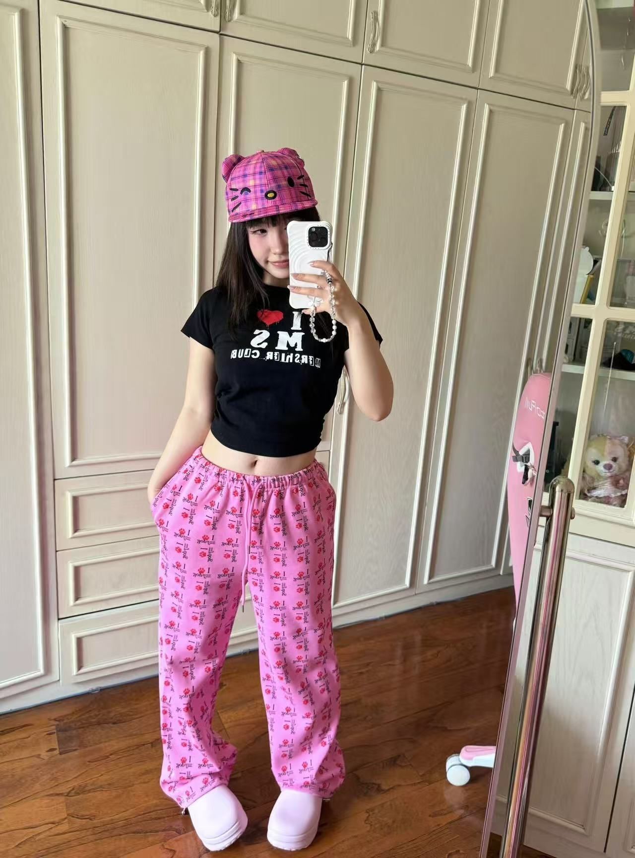 【1*1纯棉 常规款】印花正肩常规短袖 高弹力新款夏季修身显