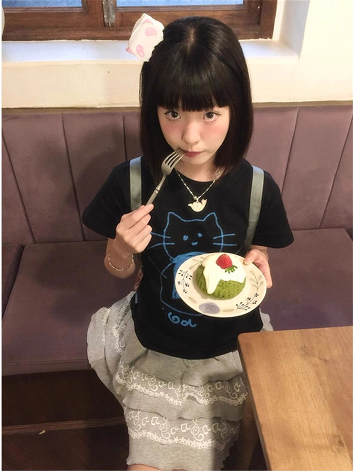 【1*1纯棉 常规款】印花正肩常规短袖 高弹力新款夏季修身显