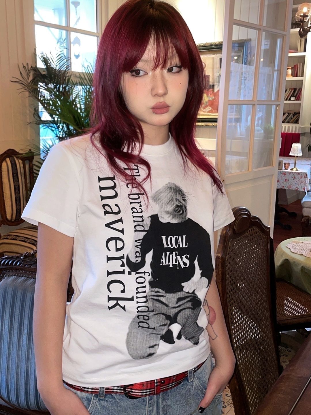 【1*1纯棉 常规款】印花正肩常规短袖 高弹力新款夏季修身显 【1*1纯棉 常规款】印花正肩常规短袖 高弹力新款夏季修身显