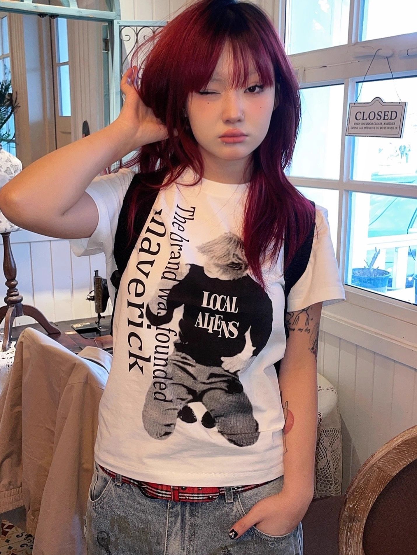 【1*1纯棉 常规款】印花正肩常规短袖 高弹力新款夏季修身显