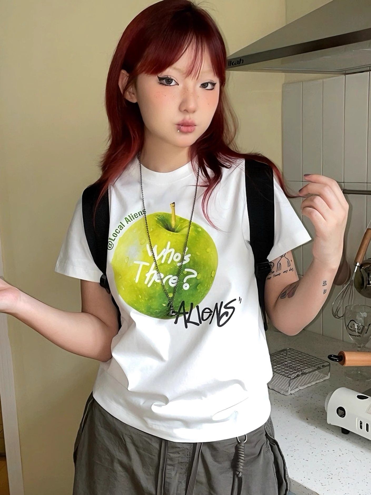 【1*1纯棉 常规款】印花正肩常规短袖 高弹力新款夏季修身显