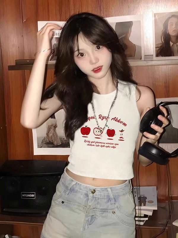 【包肩包领】夏日多巴胺穿搭无袖t恤美式短款辣妹修身显瘦小背心 【包肩包领】夏日多巴胺穿搭无袖t恤美式短款辣妹修身显瘦小背心