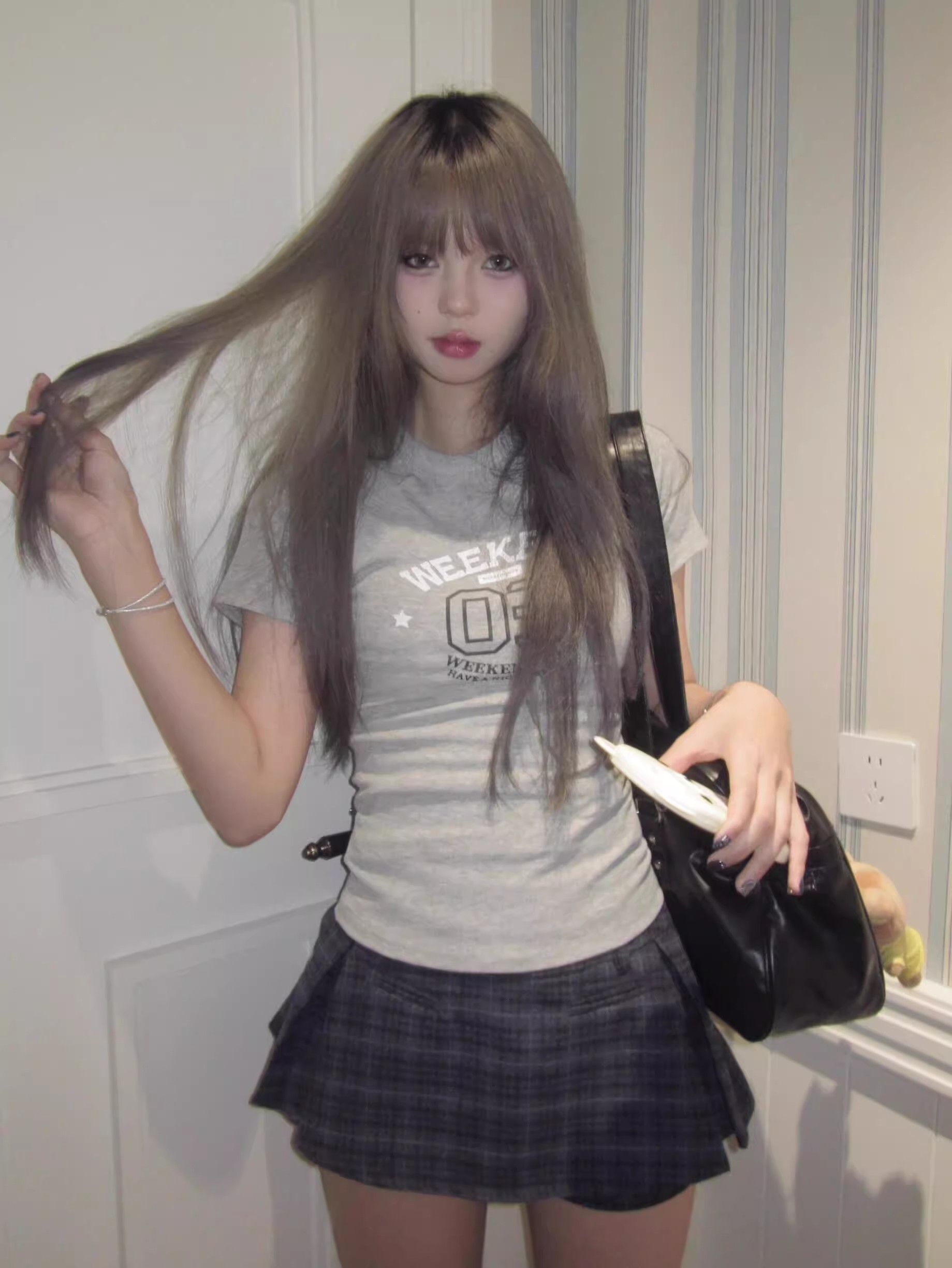 【1*1纯棉 常规款】印花正肩常规短袖 高弹力新款夏季修身显