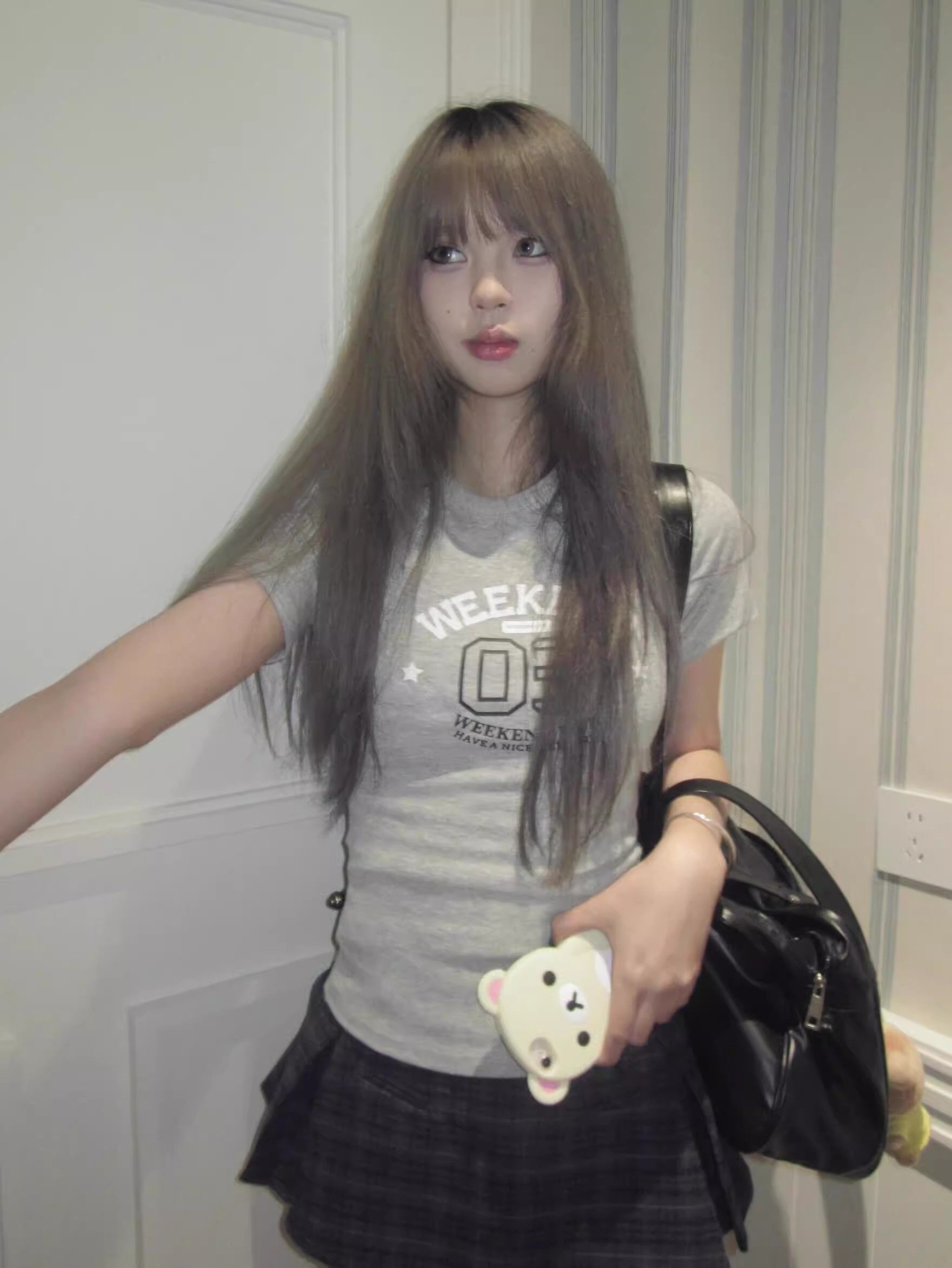 【1*1纯棉 常规款】印花正肩常规短袖 高弹力新款夏季修身显