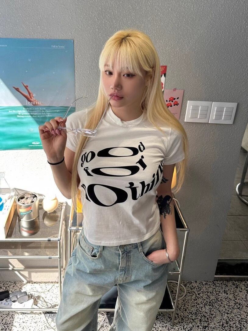 【1*1纯棉 常规款】印花正肩常规短袖 高弹力新款夏季修身显 【1*1纯棉 常规款】印花正肩常规短袖 高弹力新款夏季修身显