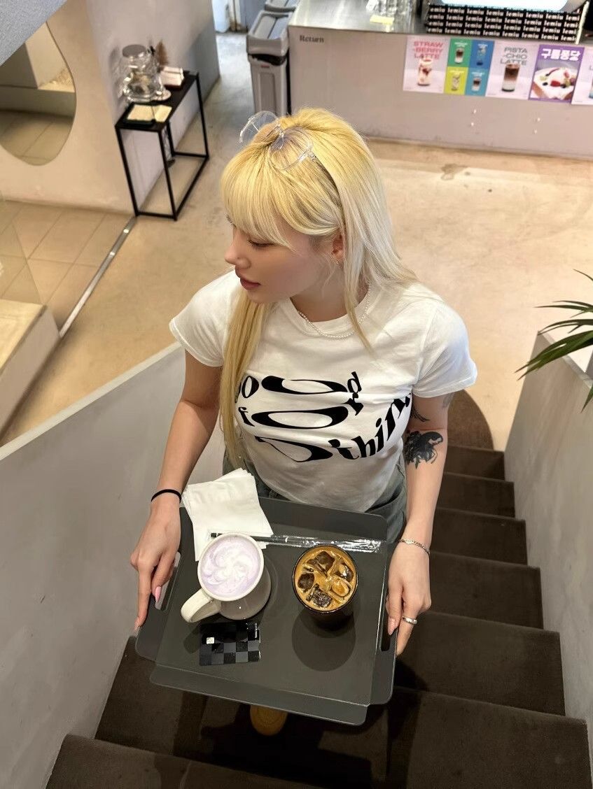 【1*1纯棉 常规款】印花正肩常规短袖 高弹力新款夏季修身显