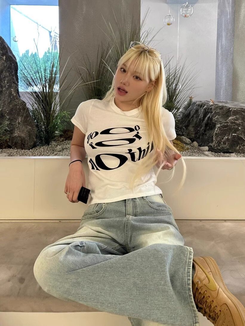 【1*1纯棉 常规款】印花正肩常规短袖 高弹力新款夏季修身显