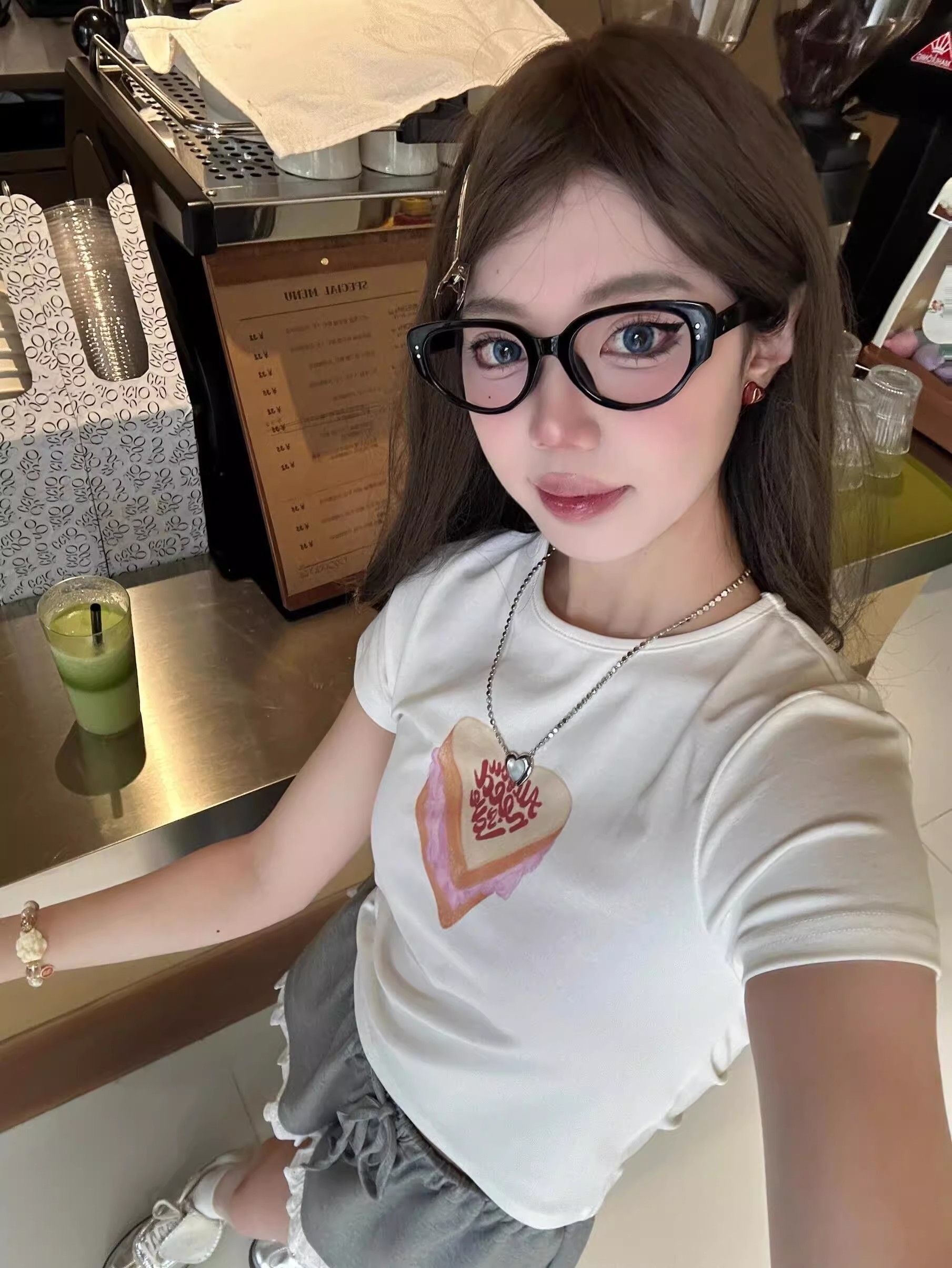 【1*1纯棉 常规款】印花正肩常规短袖 高弹力新款夏季修身显 【1*1纯棉 常规款】印花正肩常规短袖 高弹力新款夏季修身显