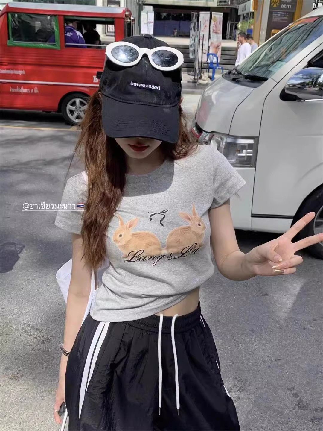 【1*1纯棉 常规款】印花正肩常规短袖 高弹力新款夏季修身显