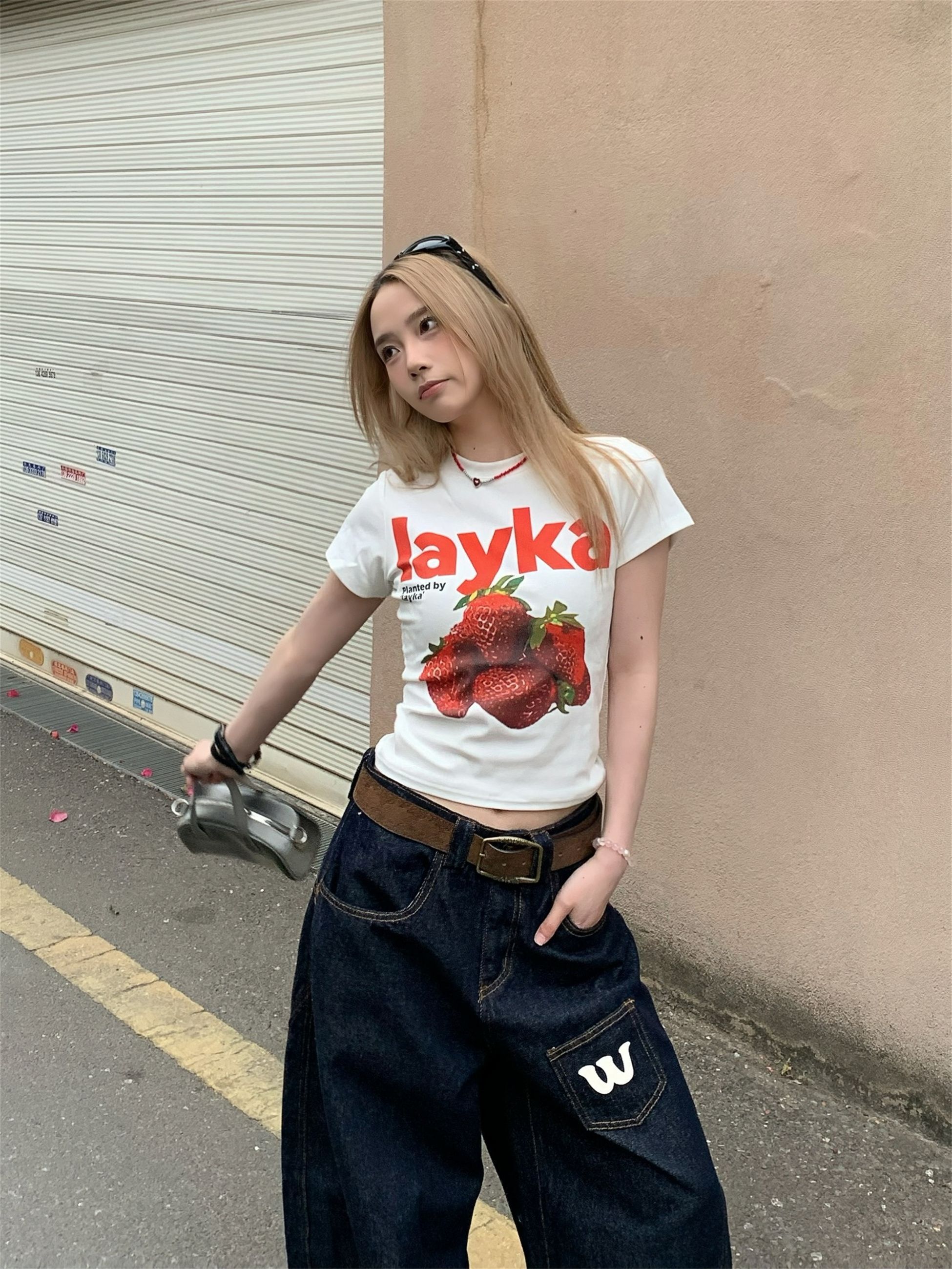 【1*1纯棉 常规款】印花正肩常规短袖 高弹力新款夏季修身显