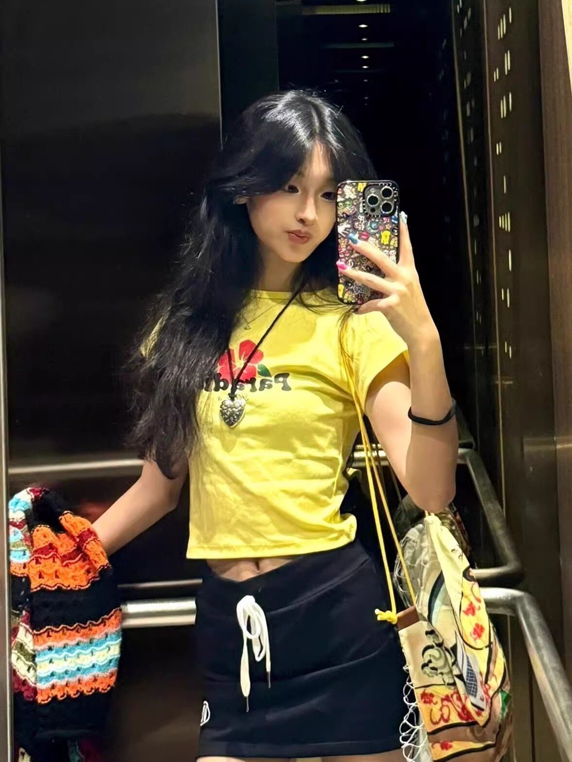 1*1纯棉 高弹力新款夏季短袖短款搭配高腰裤修身显瘦洋气上衣