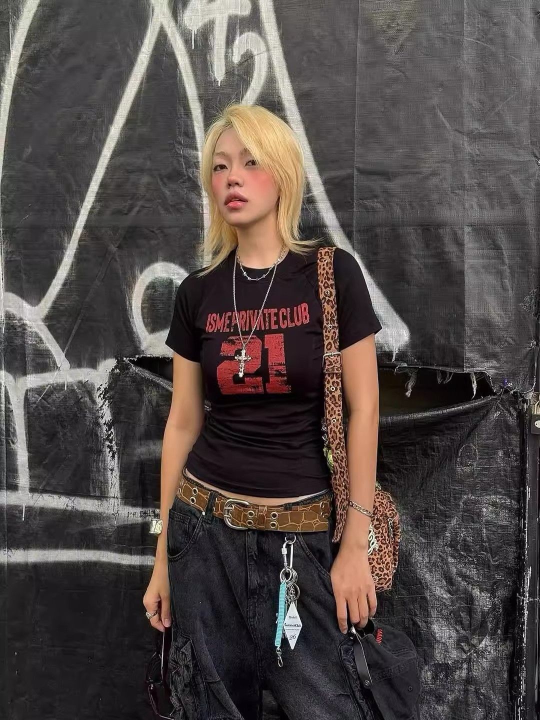 【1*1纯棉 常规款】印花正肩常规短袖 高弹力新款夏季修身显