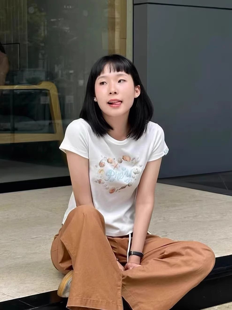 【1*1纯棉 常规款】印花正肩常规短袖 高弹力新款夏季修身显