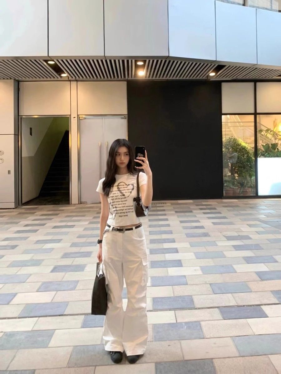 【1*1纯棉 常规款】印花正肩常规短袖 高弹力新款夏季修身显