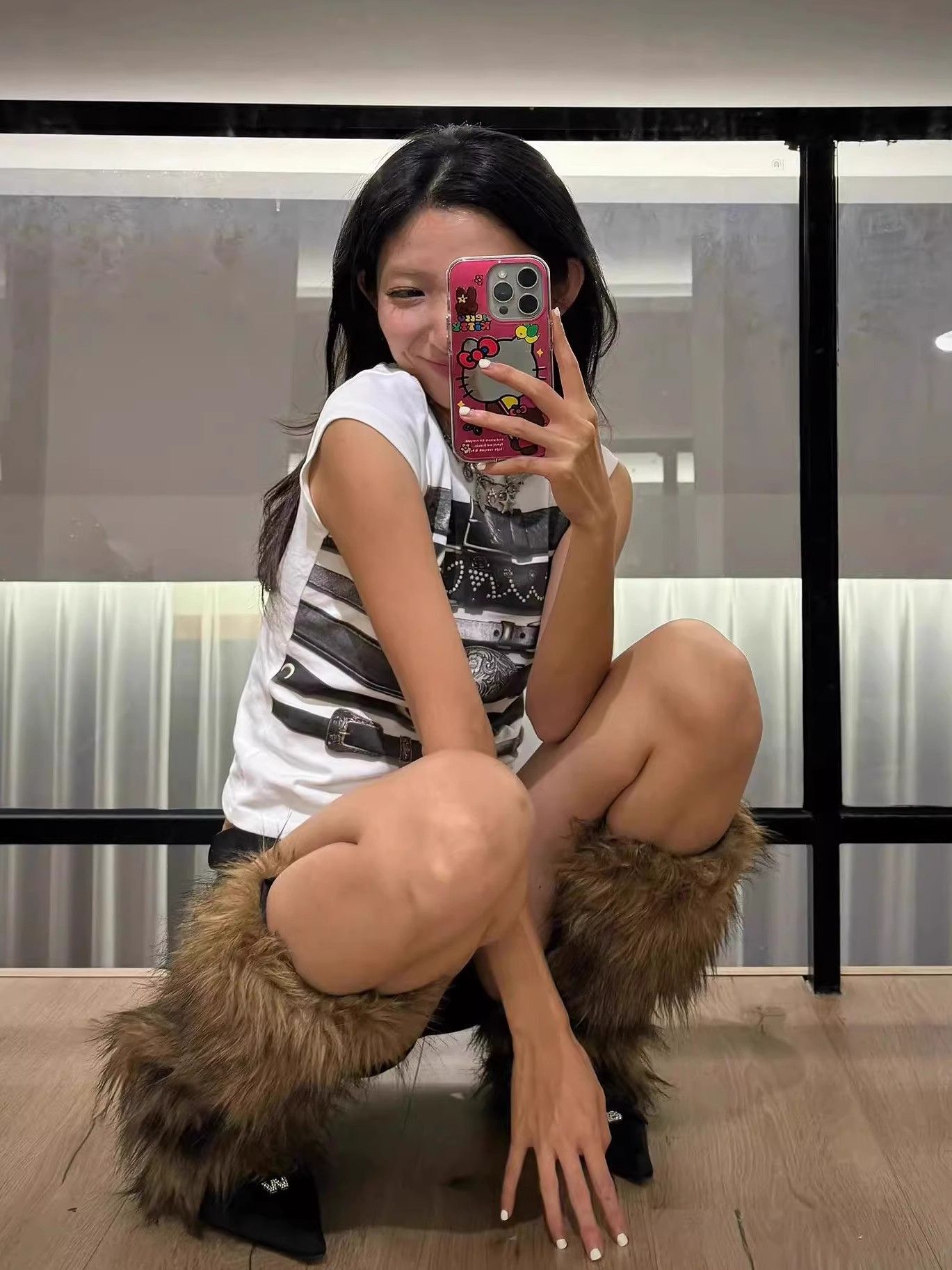 【1*1纯棉 常规款】印花正肩常规短袖 高弹力新款夏季修身显