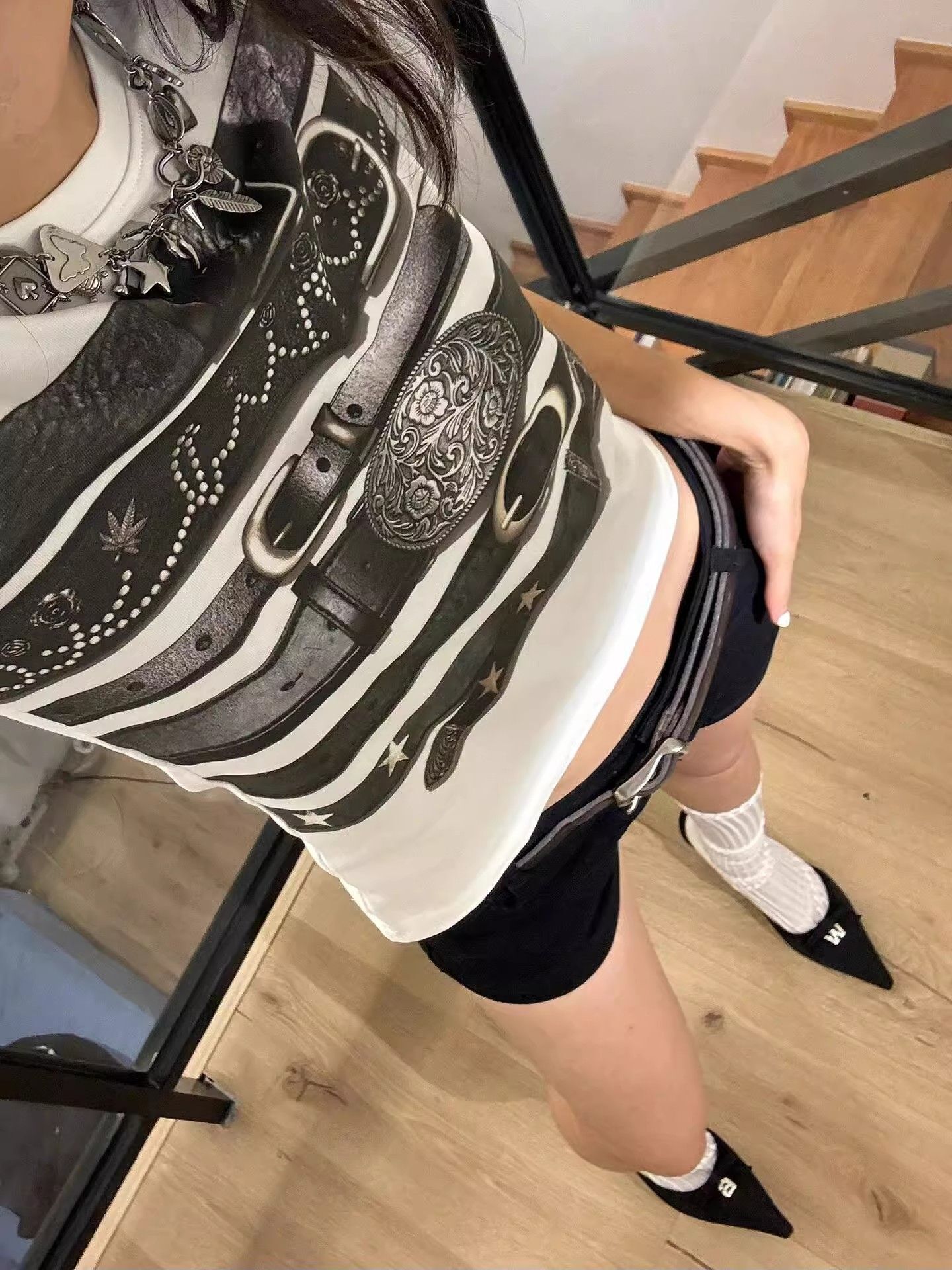 【1*1纯棉 常规款】印花正肩常规短袖 高弹力新款夏季修身显