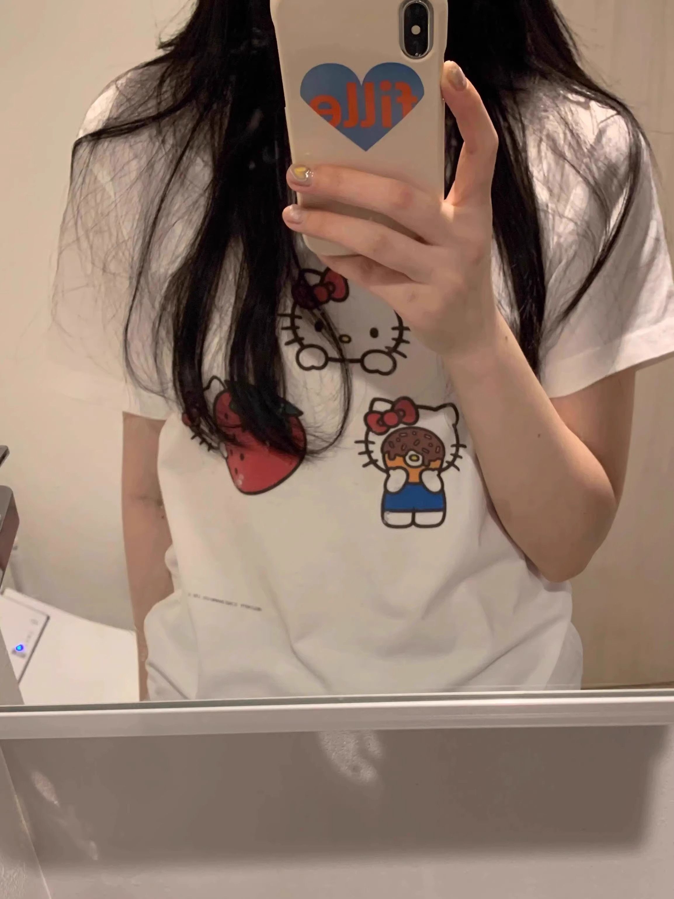 【1*1纯棉 常规款】印花正肩常规短袖 高弹力新款夏季修身显