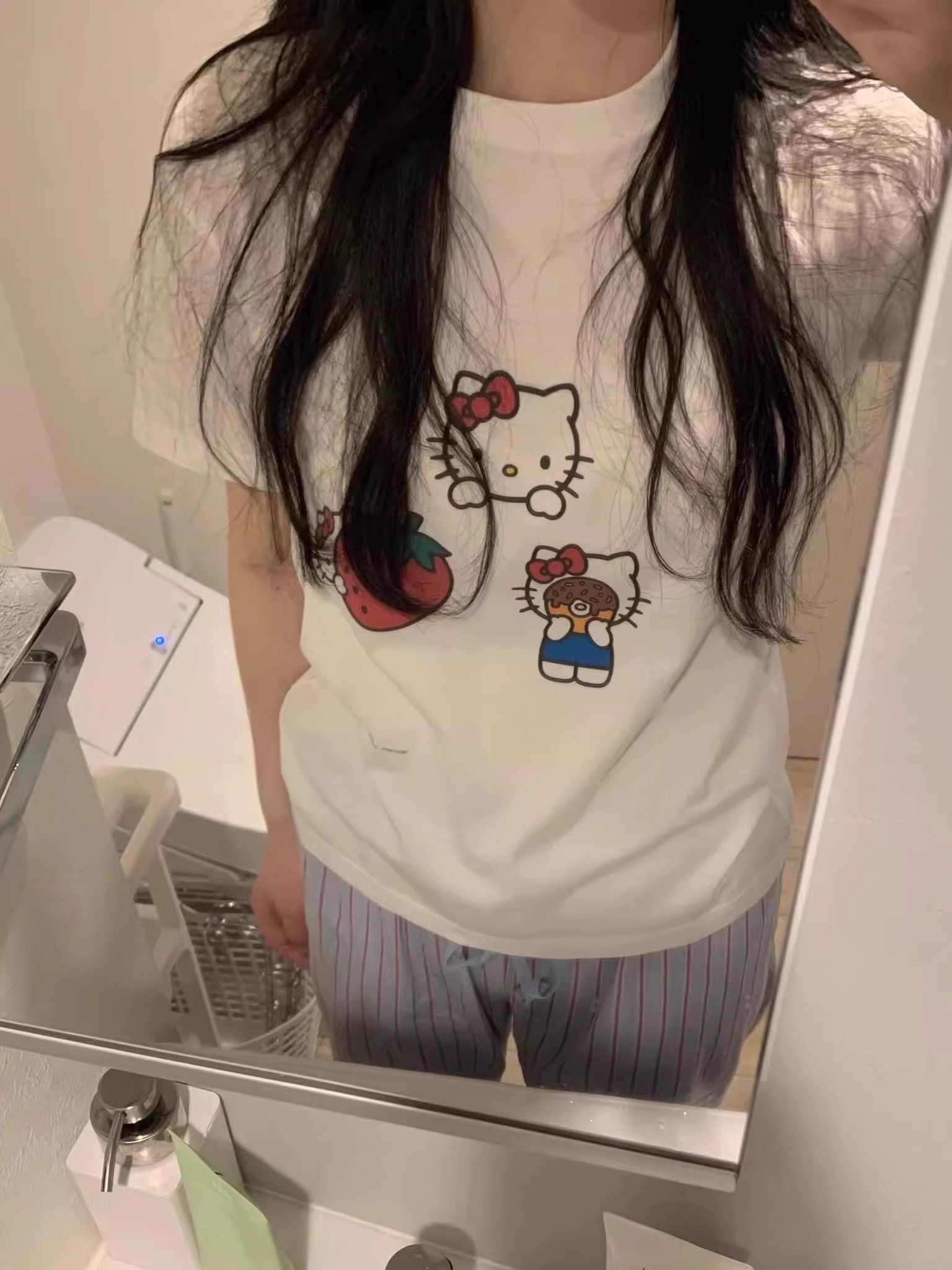 【1*1纯棉 常规款】印花正肩常规短袖 高弹力新款夏季修身显