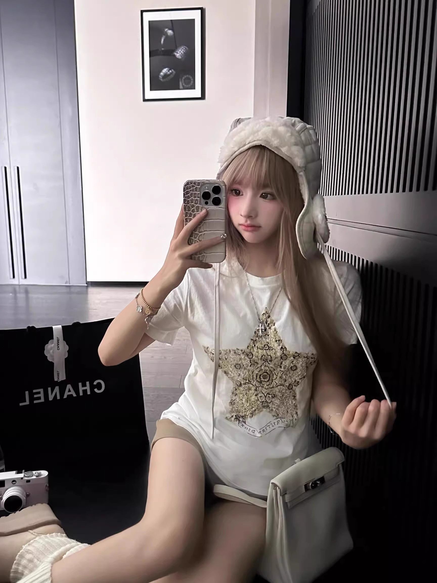 【1*1纯棉 常规款】印花正肩常规短袖 高弹力新款夏季修身显