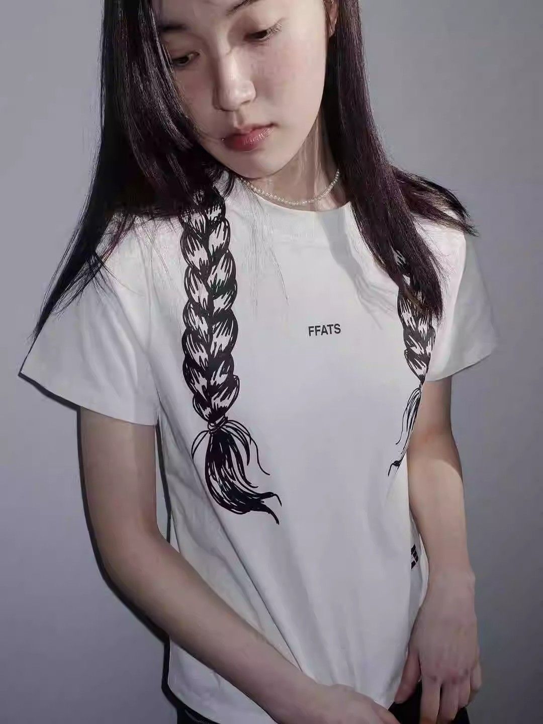 【1*1纯棉 常规款】印花正肩常规短袖 高弹力新款夏季修身显