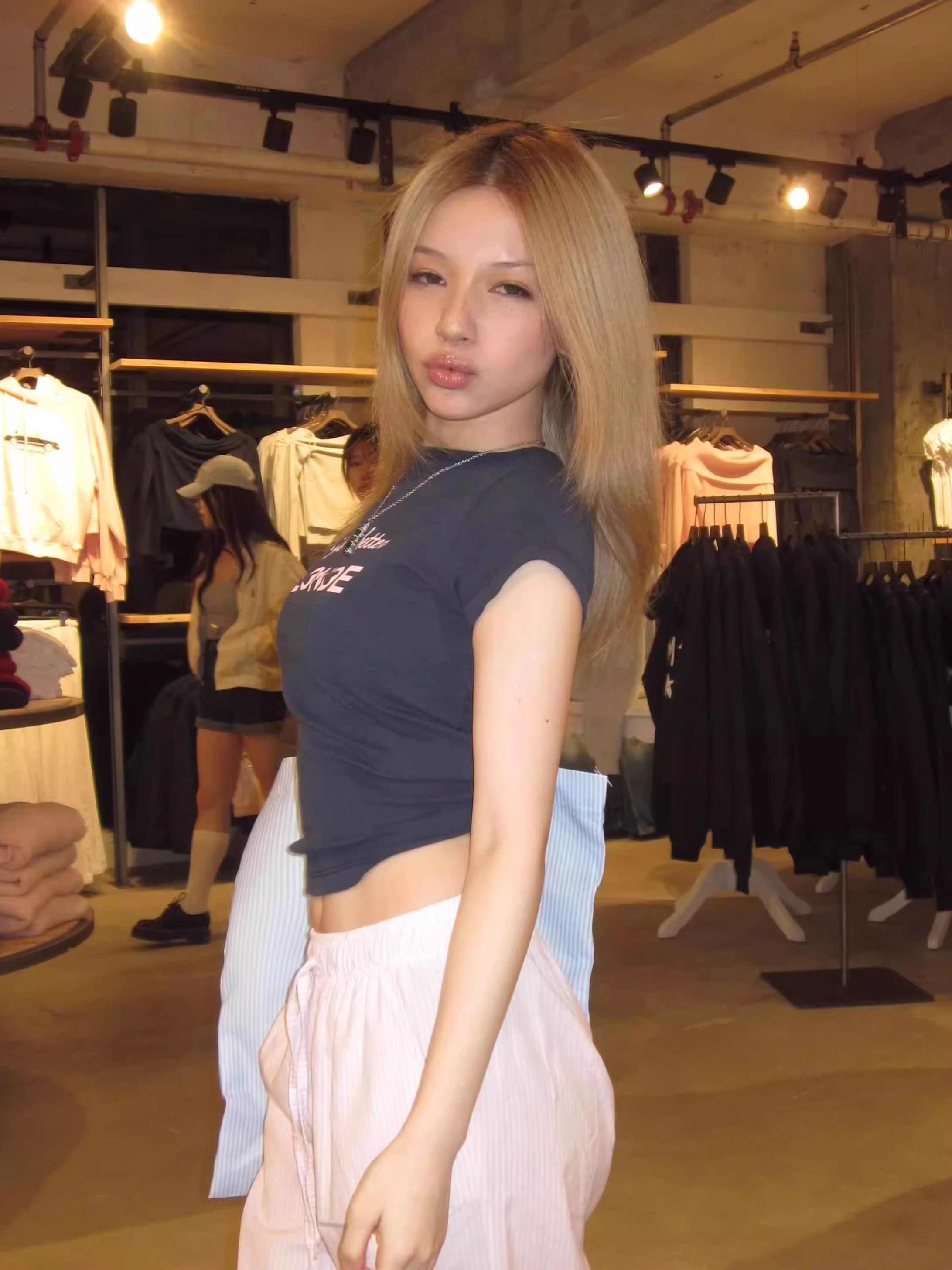 【1*1纯棉 常规款】印花正肩常规短袖 高弹力新款夏季修身显