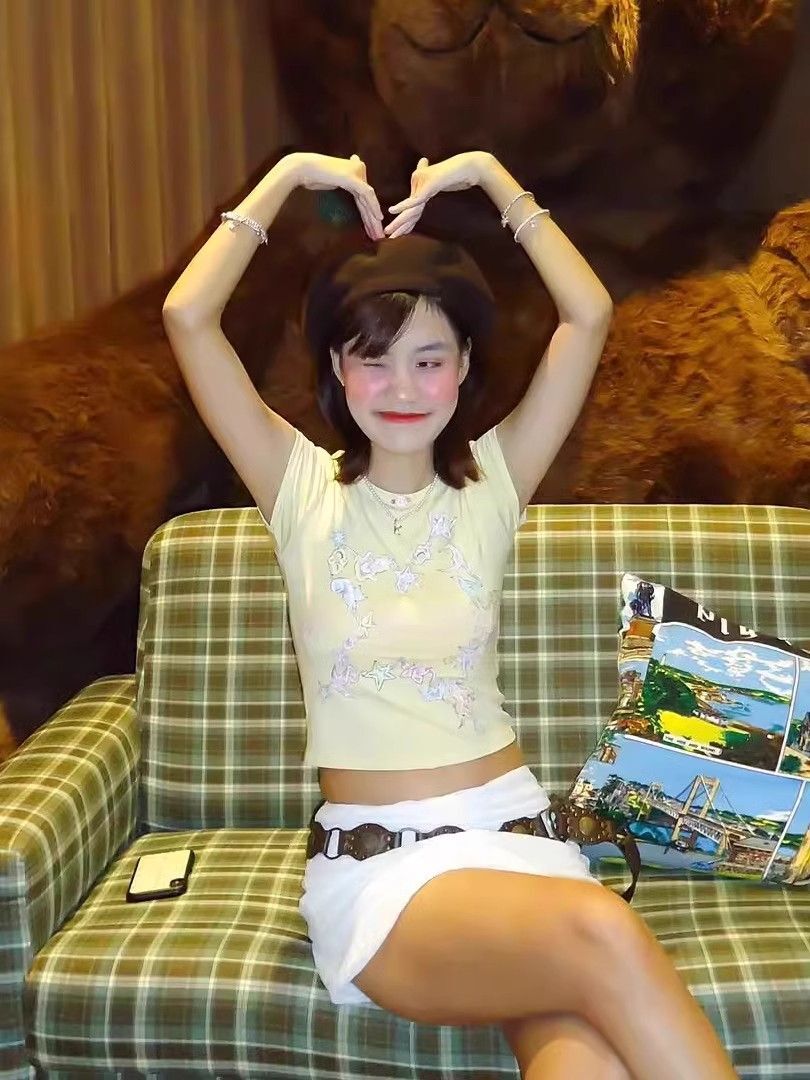 1*1纯棉 高弹力新款夏季短袖短款搭配高腰裤修身显瘦洋气上衣