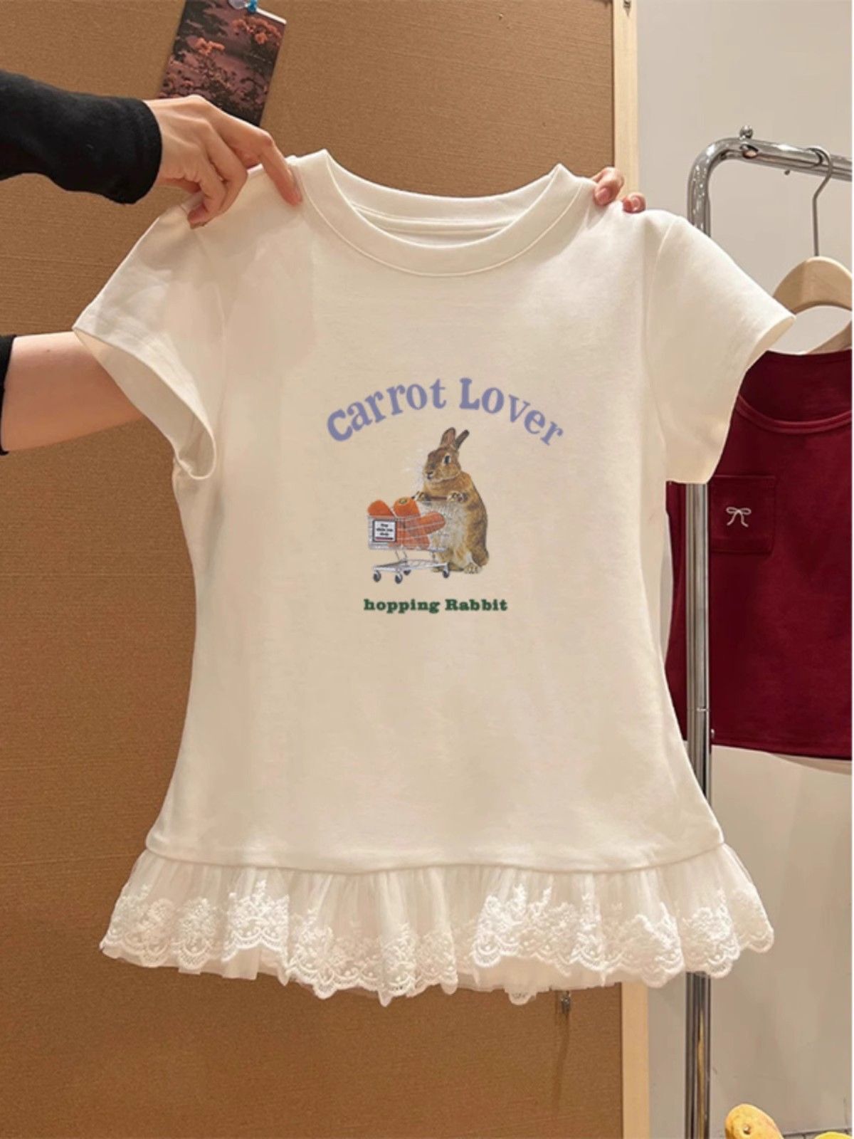 甜辣妹蕾丝花边短袖t恤女装夏季新款纯欲内搭叠穿打底衫上衣