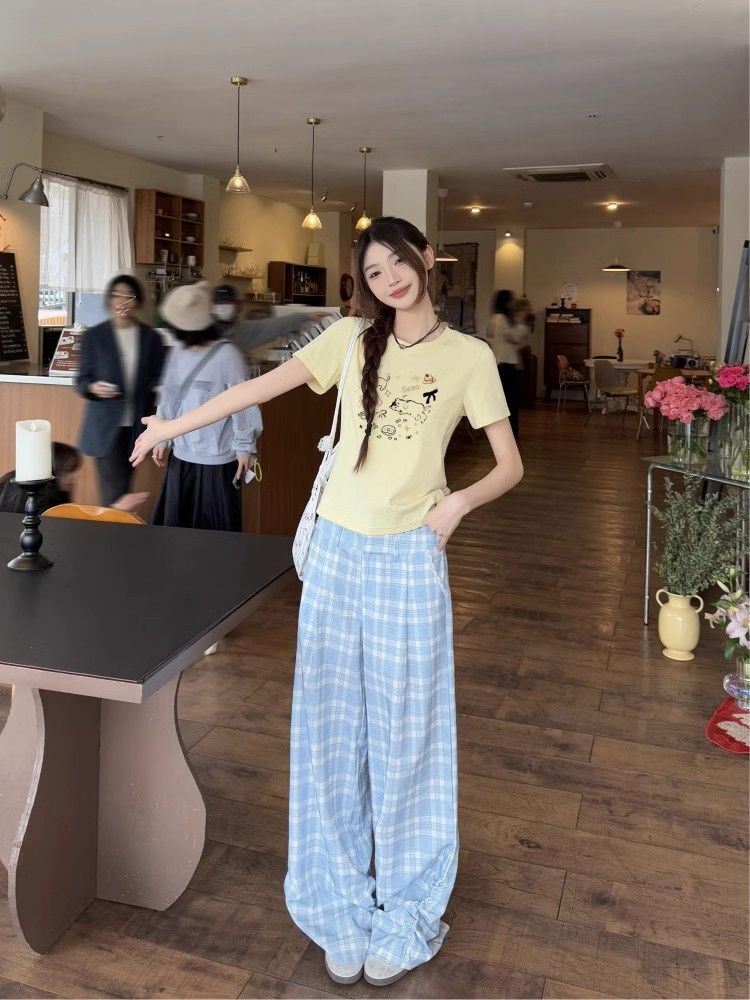 【1*1纯棉 常规款】印花正肩常规短袖 高弹力新款夏季修身显