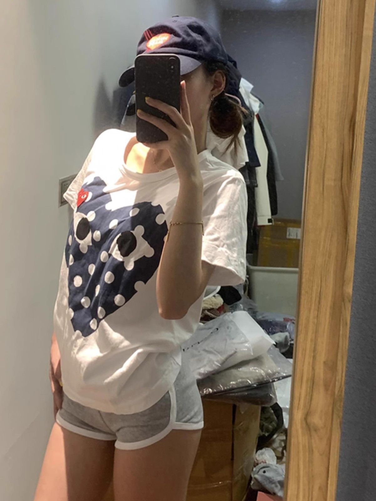 【1*1纯棉 常规款】印花正肩常规短袖 高弹力新款夏季修身显