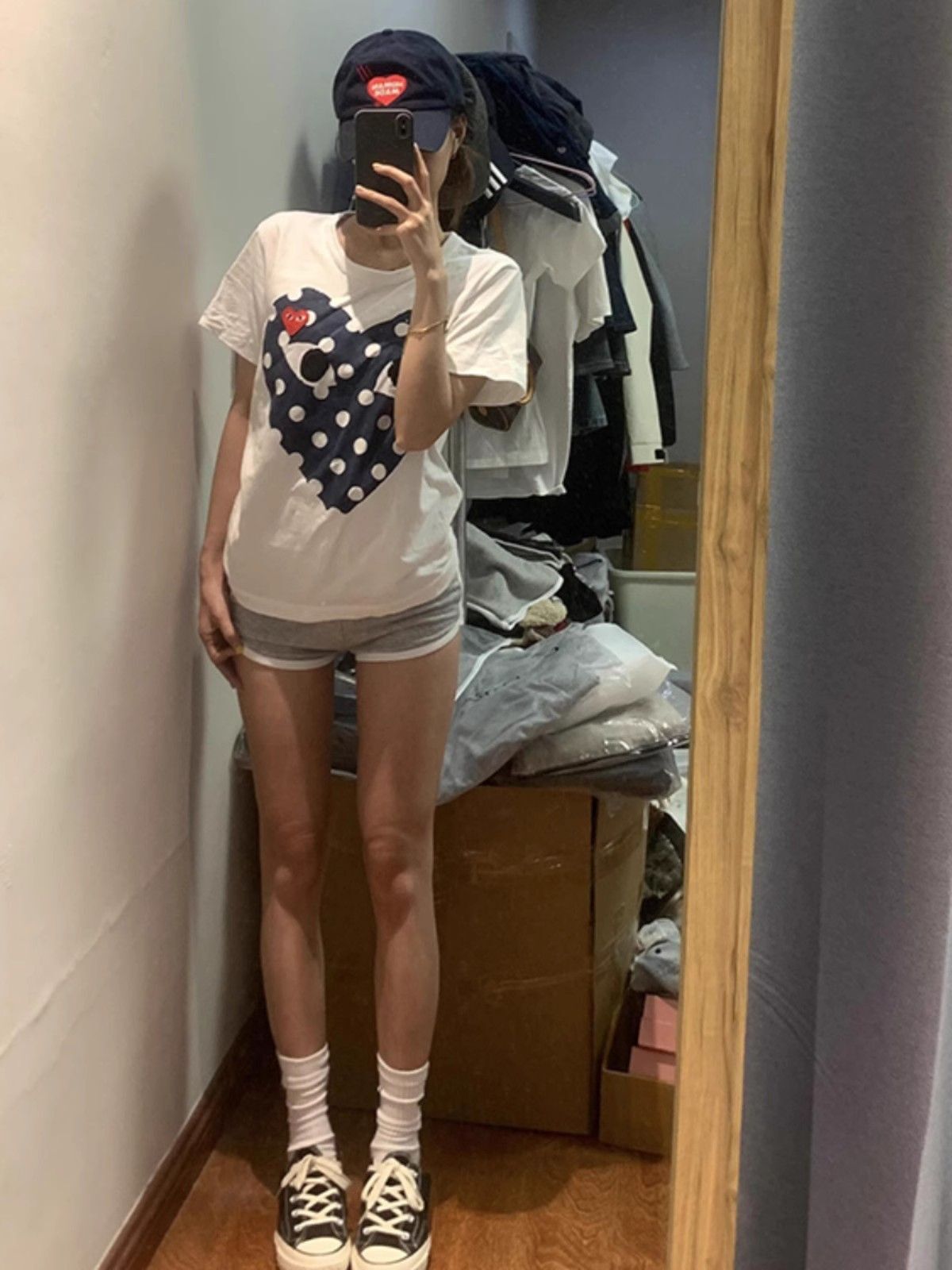 【1*1纯棉 常规款】印花正肩常规短袖 高弹力新款夏季修身显