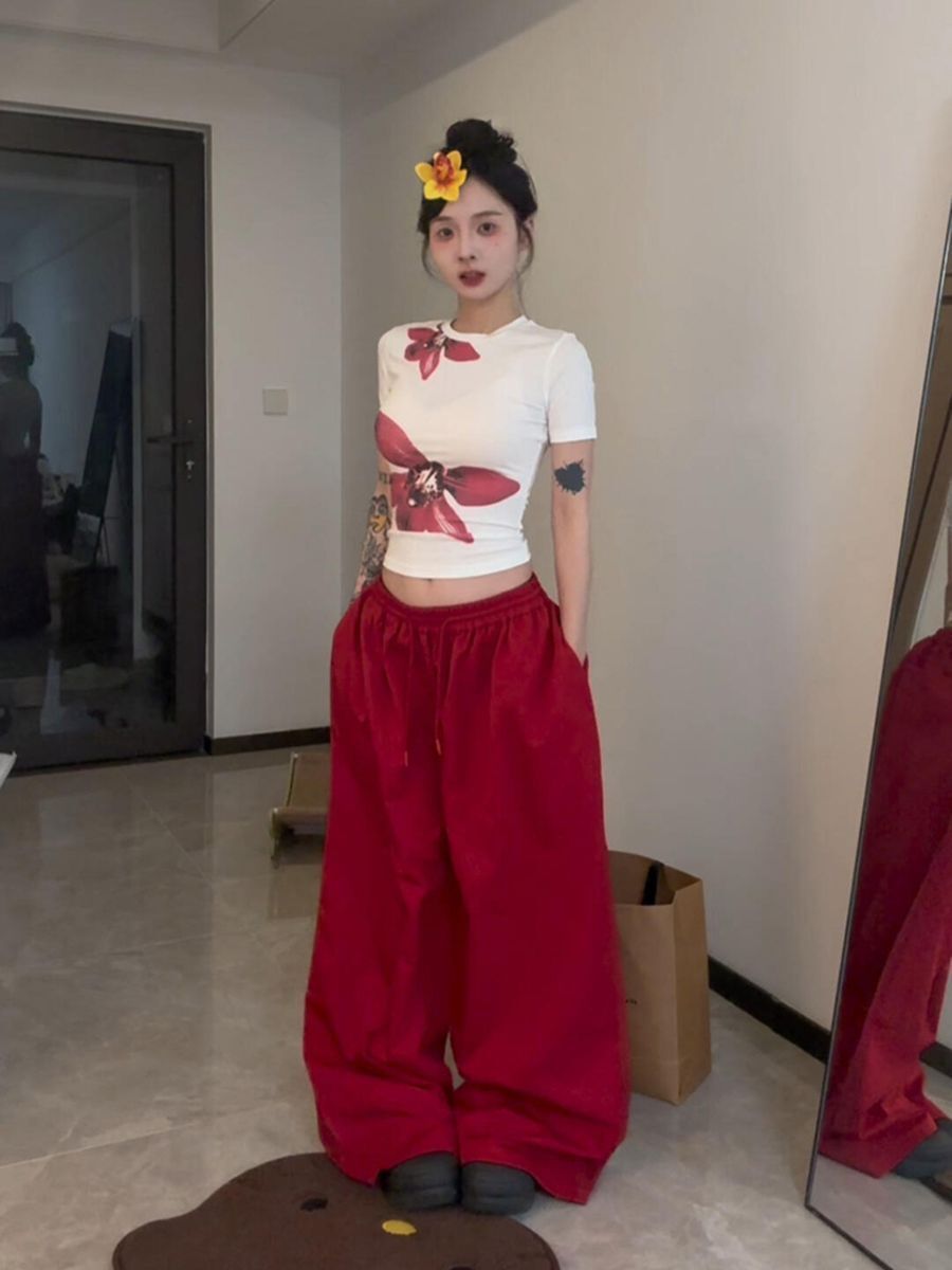 【1*1纯棉 常规款】印花正肩常规短袖 高弹力新款夏季修身显 【1*1纯棉 常规款】印花正肩常规短袖 高弹力新款夏季修身显