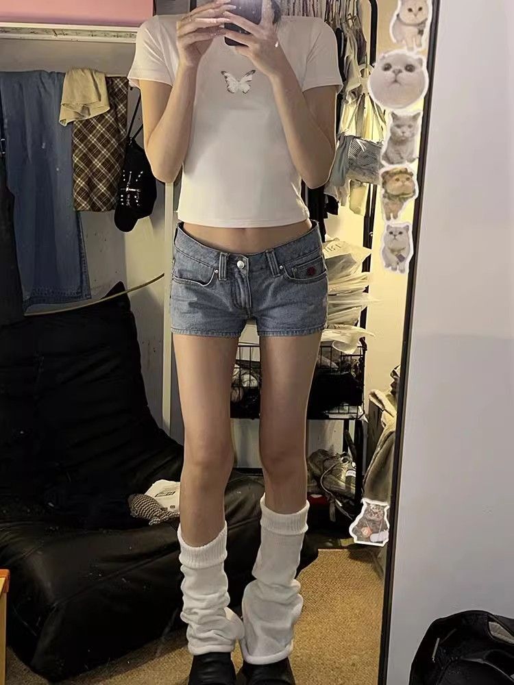 【包肩包领】夏日多巴胺穿搭恤美式短款辣妹修身