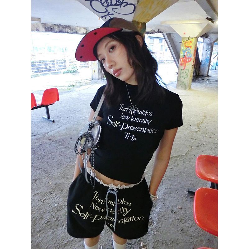 【包肩包领】夏日多巴胺穿搭恤美式短款辣妹修身