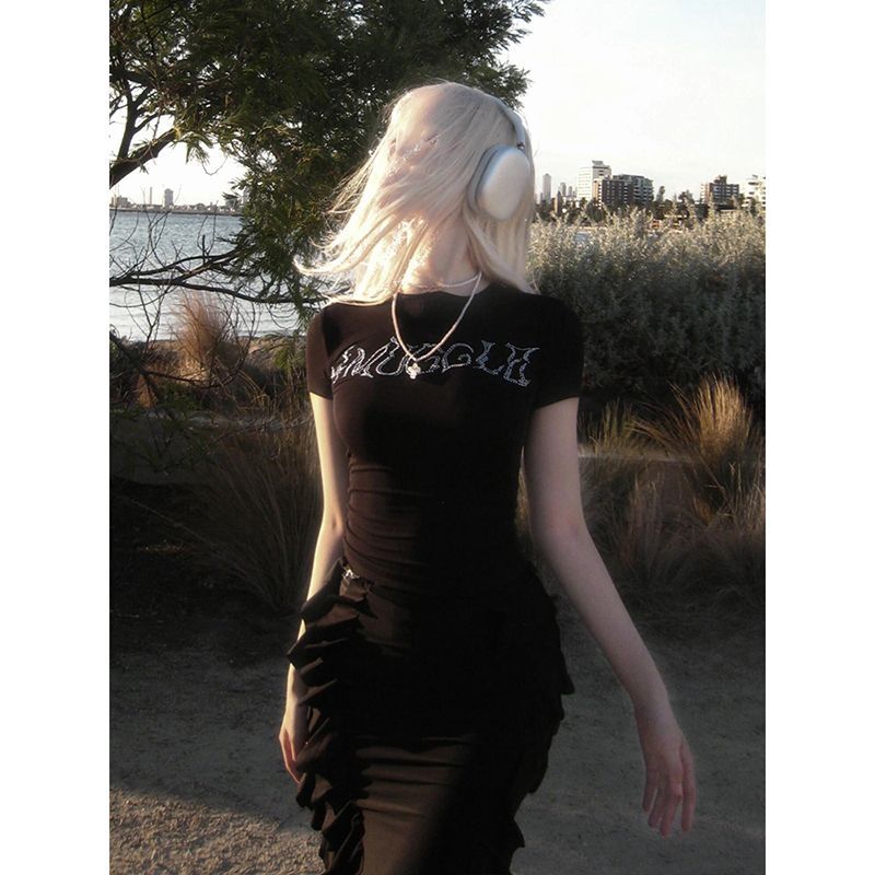 【1*1纯棉 常规款】印花正肩常规短袖 高弹力新款夏季修身显