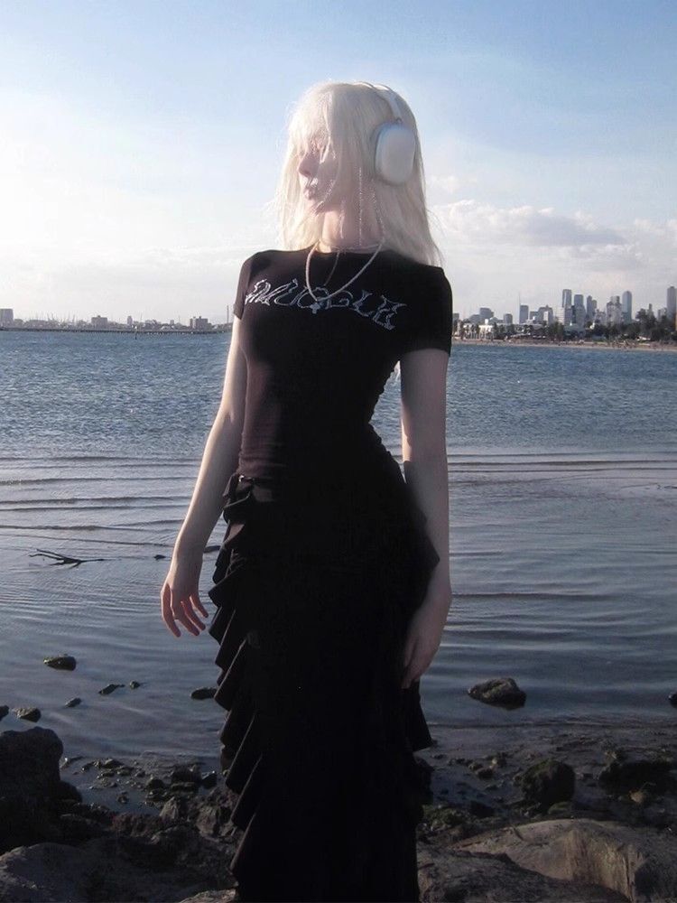 【1*1纯棉 常规款】印花正肩常规短袖 高弹力新款夏季修身显