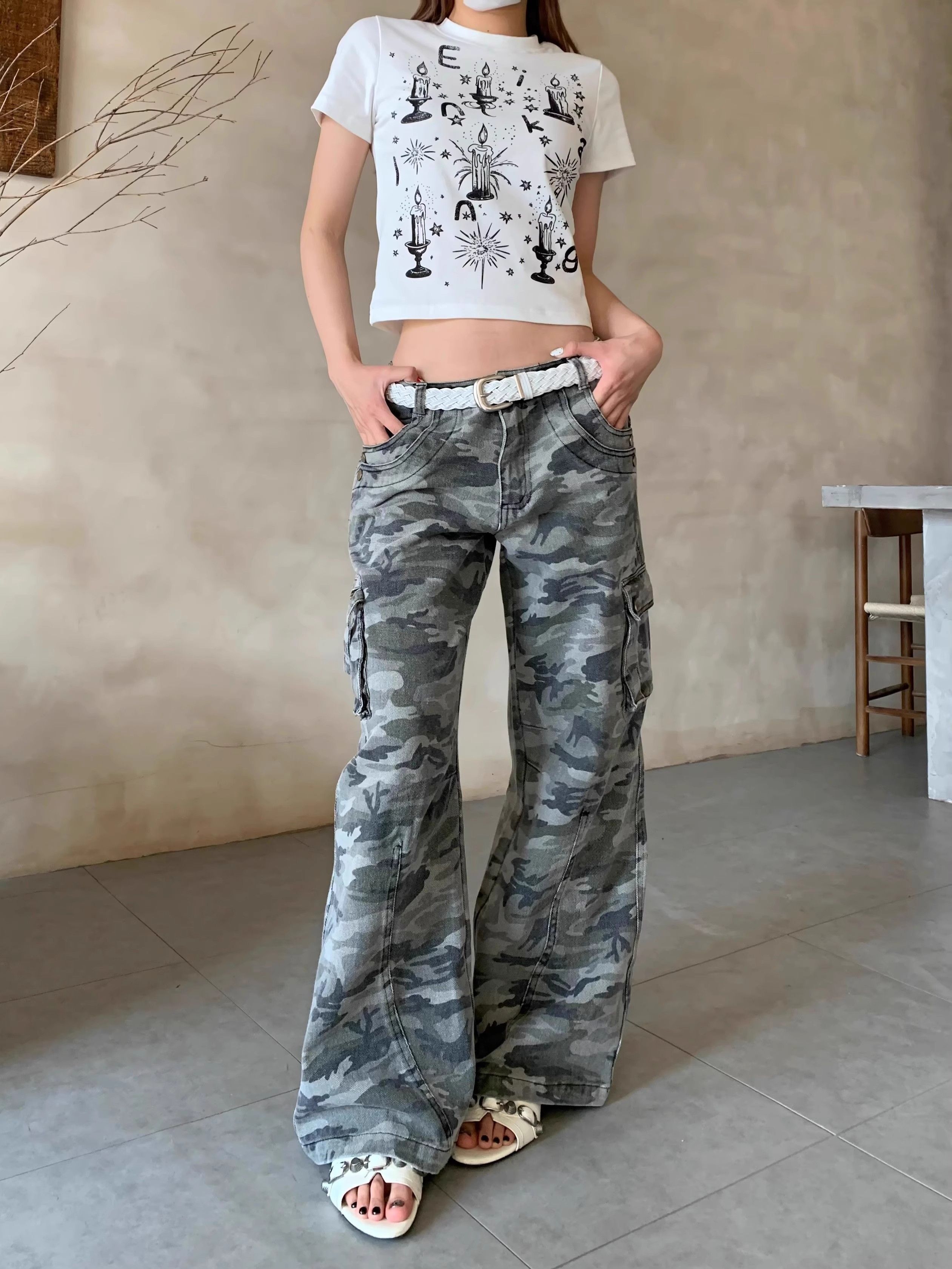 【1*1纯棉 常规款】印花正肩常规短袖 高弹力新款夏季修身显