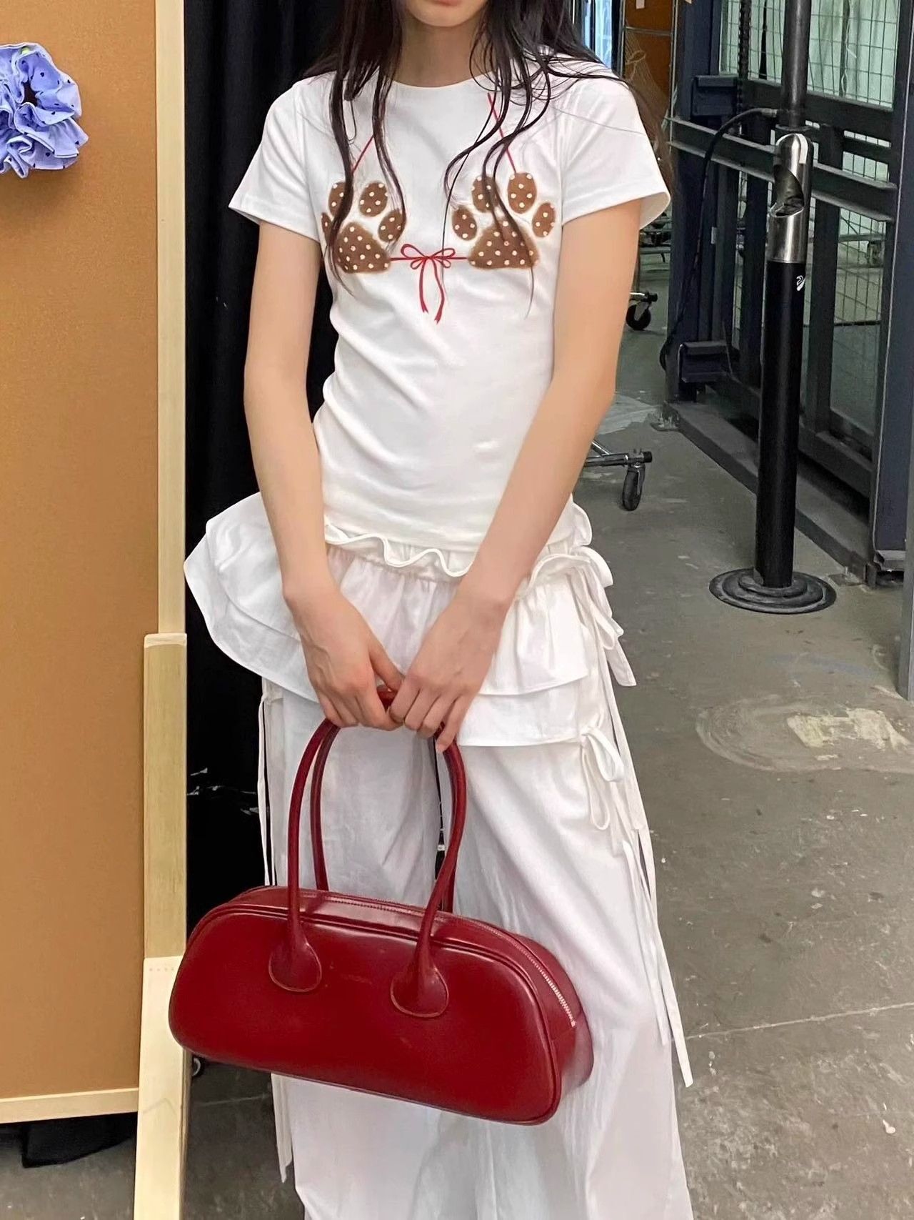 【1*1纯棉 常规款】印花正肩常规短袖 高弹力新款夏季修身显