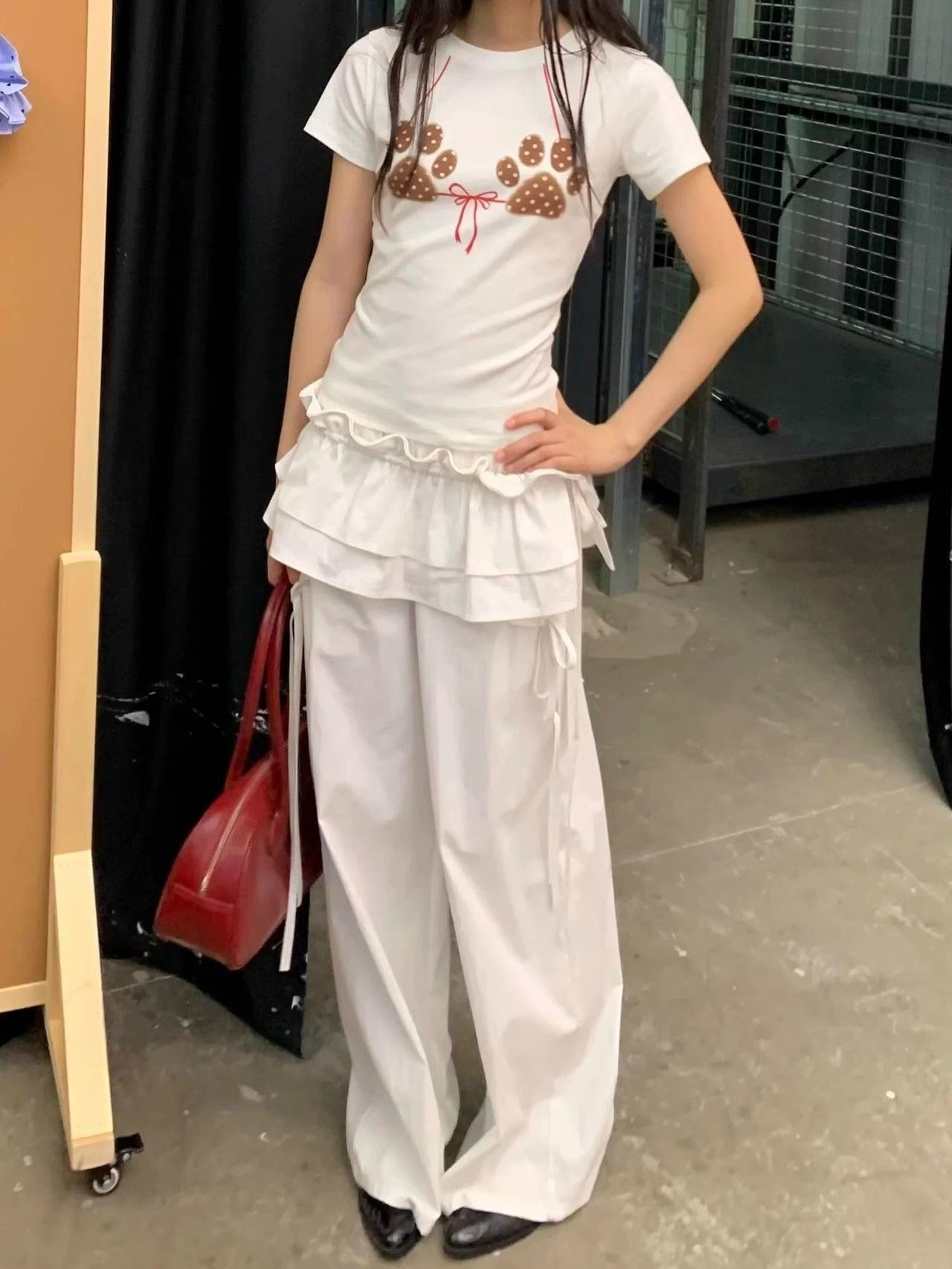 【1*1纯棉 常规款】印花正肩常规短袖 高弹力新款夏季修身显